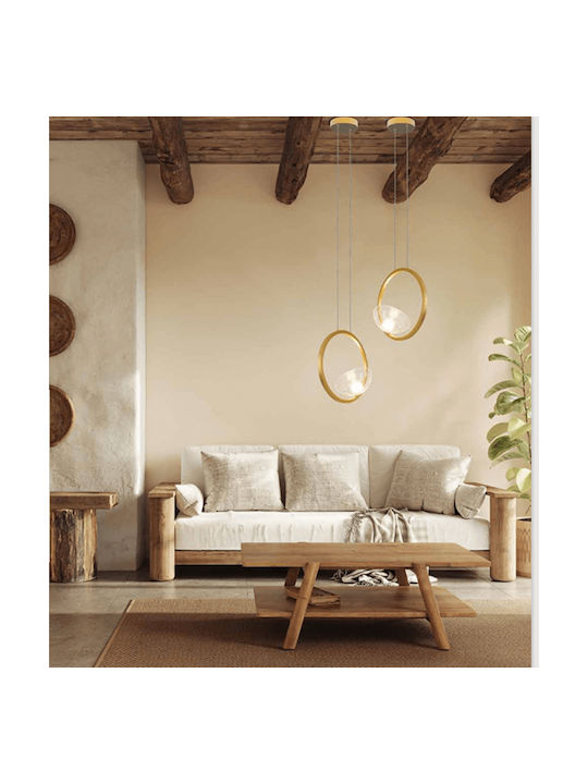 Zambelis Lights Κρεμαστό Φωτιστικό Μονόφωτο Χρυσό 23028